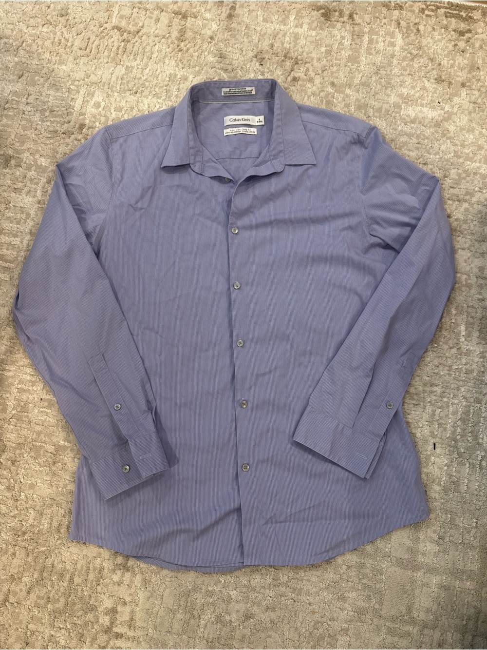 Calvin Klein Men's Light Purple Button-Down Dress Shirt